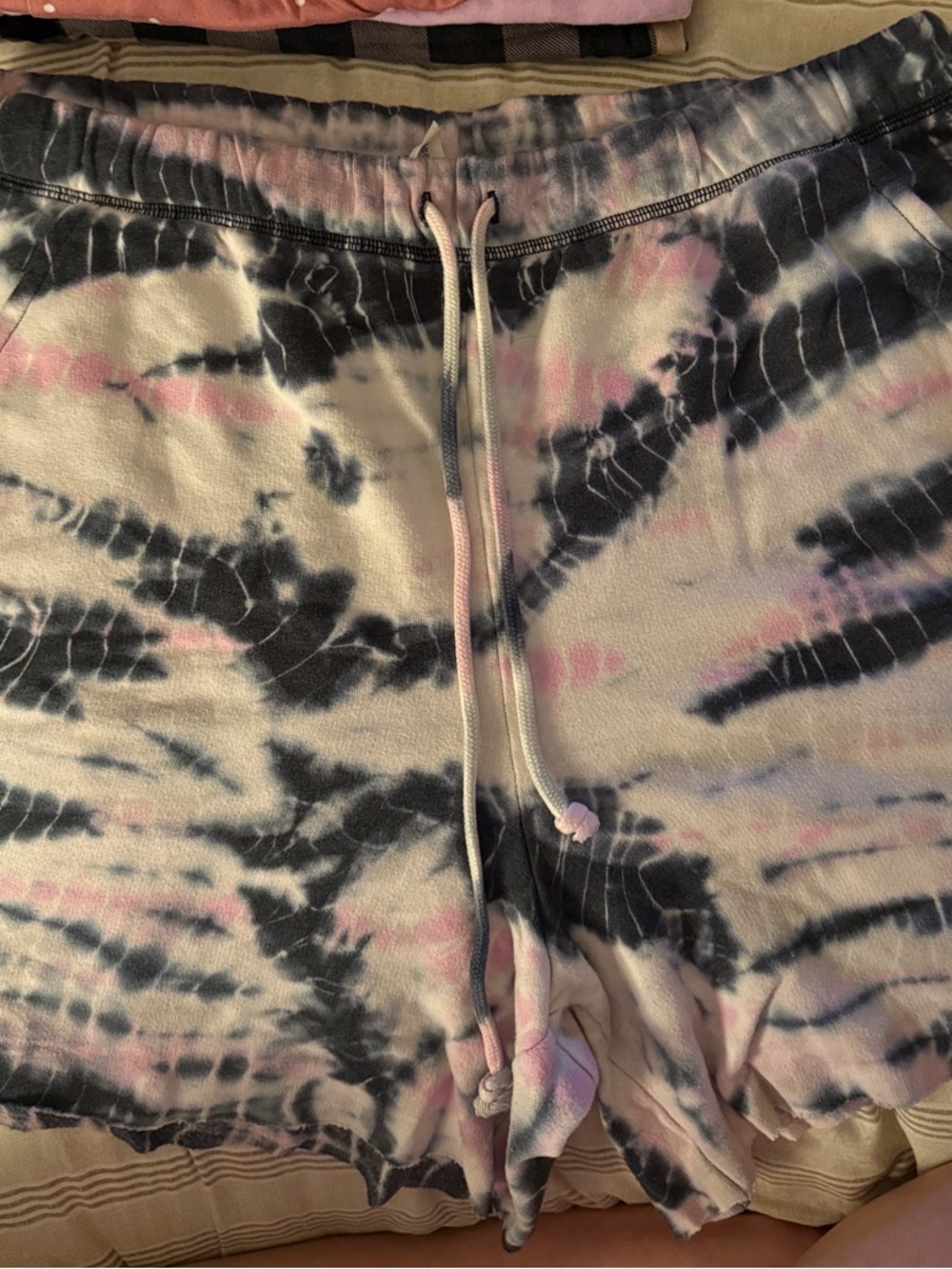 PINK Victoria's Secret Pink & Navy Tie-Dye Lounge Shorts